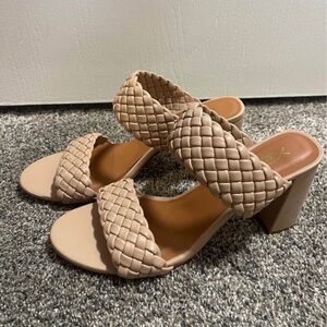 Elegant Woven Block Heel Sandals